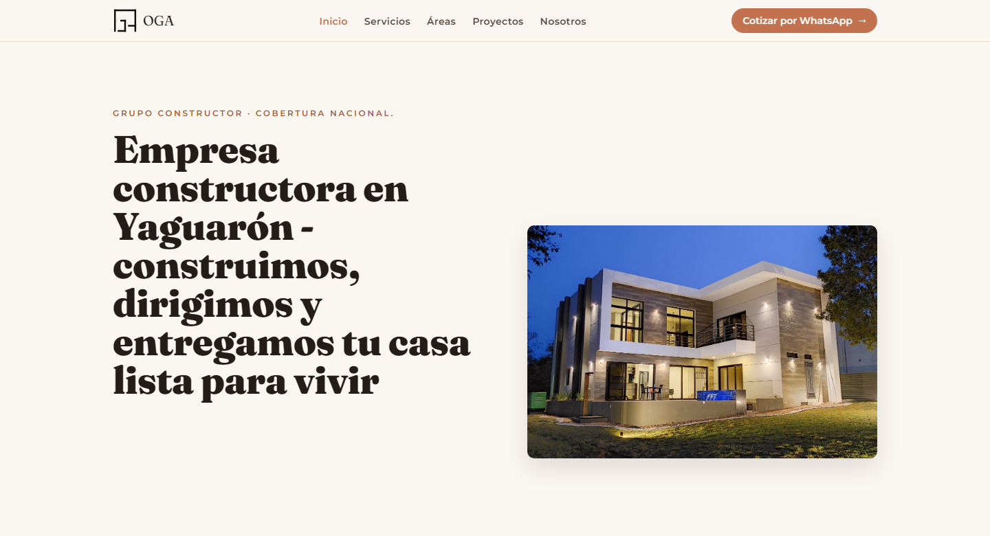 Sitio de OGA Constructora